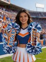 Custom Cheer Stick Sign With Pom Poms Game Day Signs Sport Mom Sign